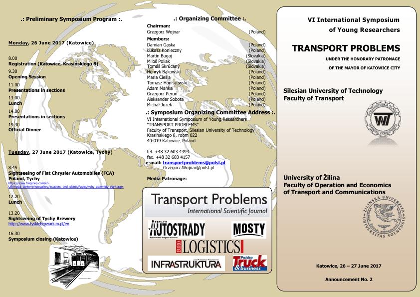 Announcement 2 Symposium Transport Problems 2017